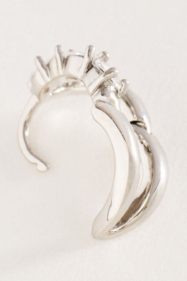 Split Crystal Huggie Earrings #1