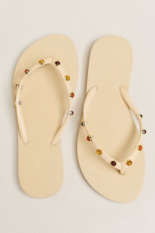 Brizza Arezzo Embellished Flip-Flop Sandals #1