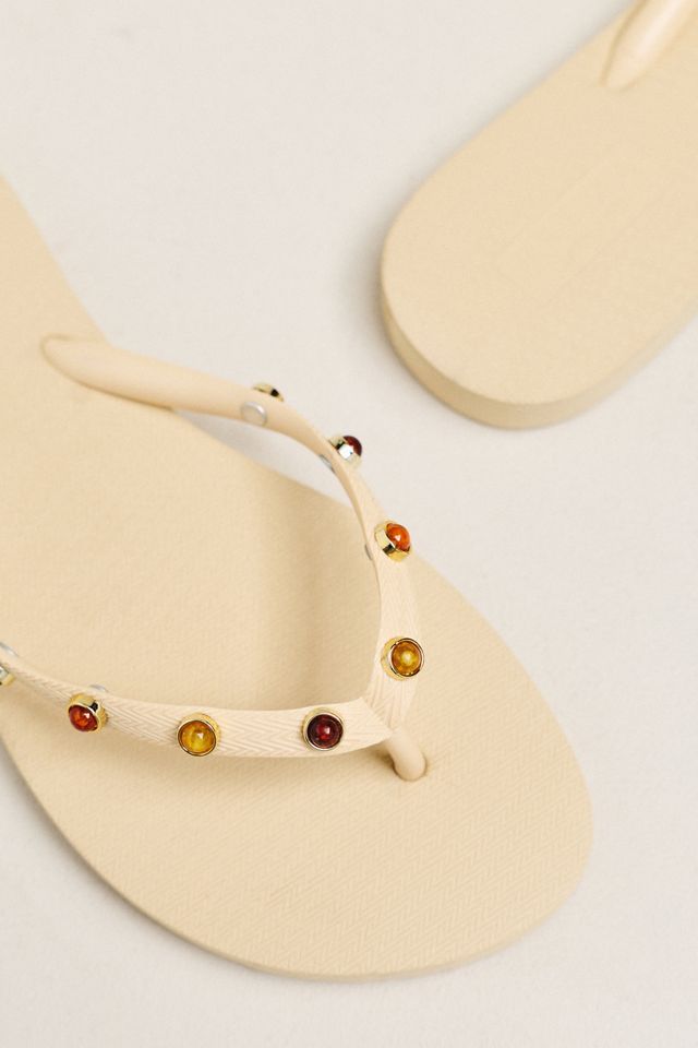 Brizza Arezzo Embellished Flip-Flop Sandals #2