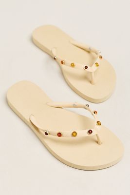 Brizza Arezzo Embellished Flip-Flop Sandals