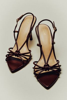 olandria brown dress Coutgo Womens Red Brown Slingback Kitten Heels Red Brown / 8 / Adjustable straps