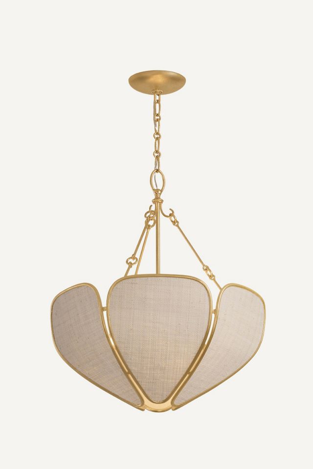 Hudson Valley Lighting 
Bayville Gold Leaf Woven Saguran Pendant #1