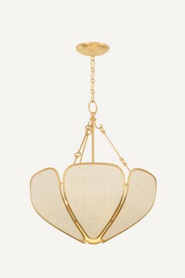 Hudson Valley Lighting 
Bayville Gold Leaf Woven Saguran Pendant