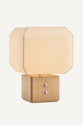 Augusta Hoffman Studio Brice Wood and Polished Nickel Table Lamp