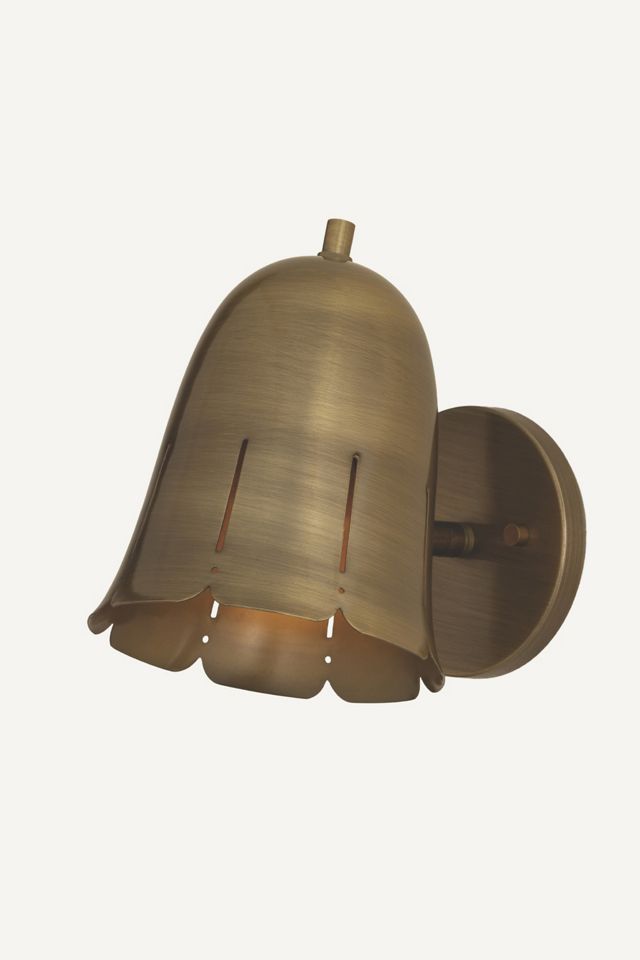 Hudson Valley Lighting Basil Flower Bell Patina Brass Wall Sconce #1