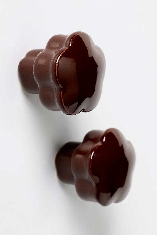 Mari Ceramic Flower Knob, Set of 2 #1
