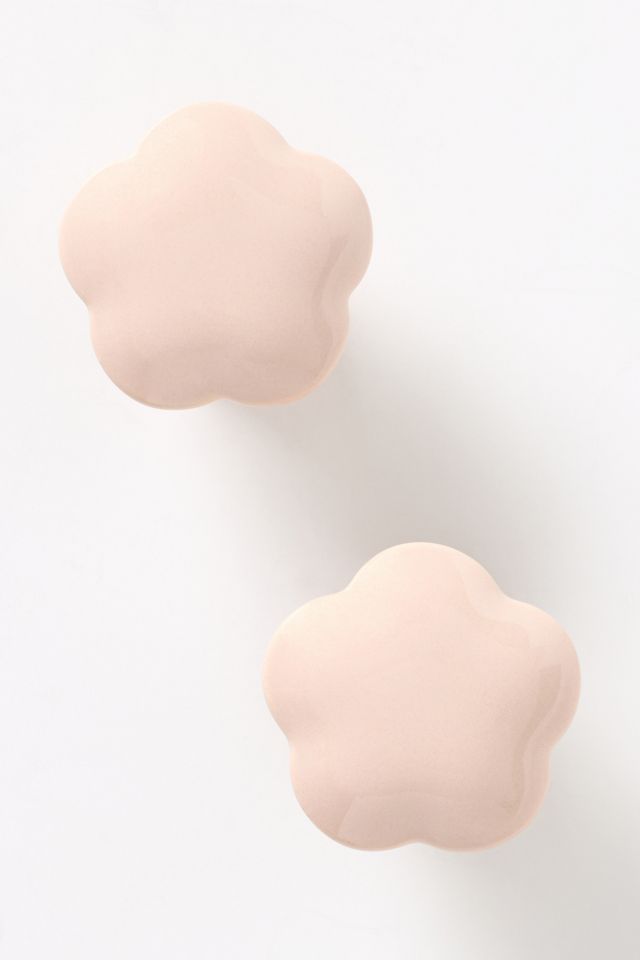 Mari Ceramic Flower Knob, Set of 2 #1