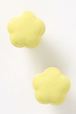 Mari Ceramic Flower Knob, Set of 2