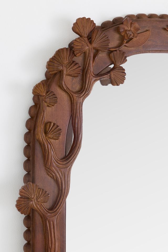 Bernadette Carved Wood Floor Mirror #1