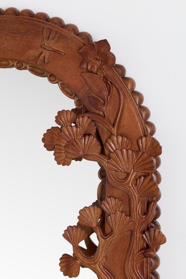 Bernadette Carved Wood Mantel Mirror #1