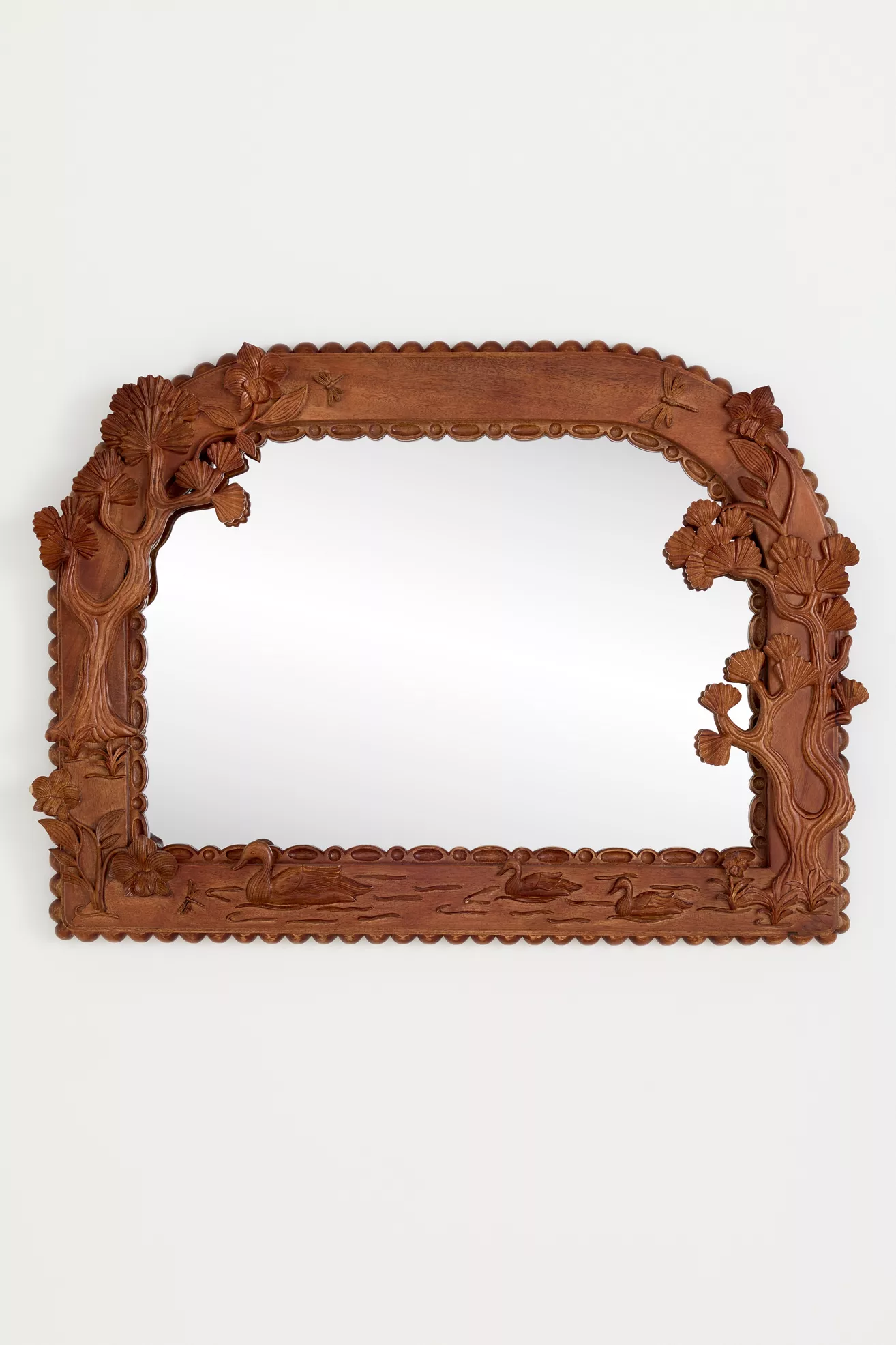 Bernadette Carved Wood Mantel Mirror - thumbnail 2