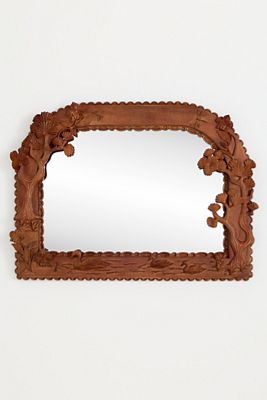 Bernadette Carved Wood Mantel Mirror