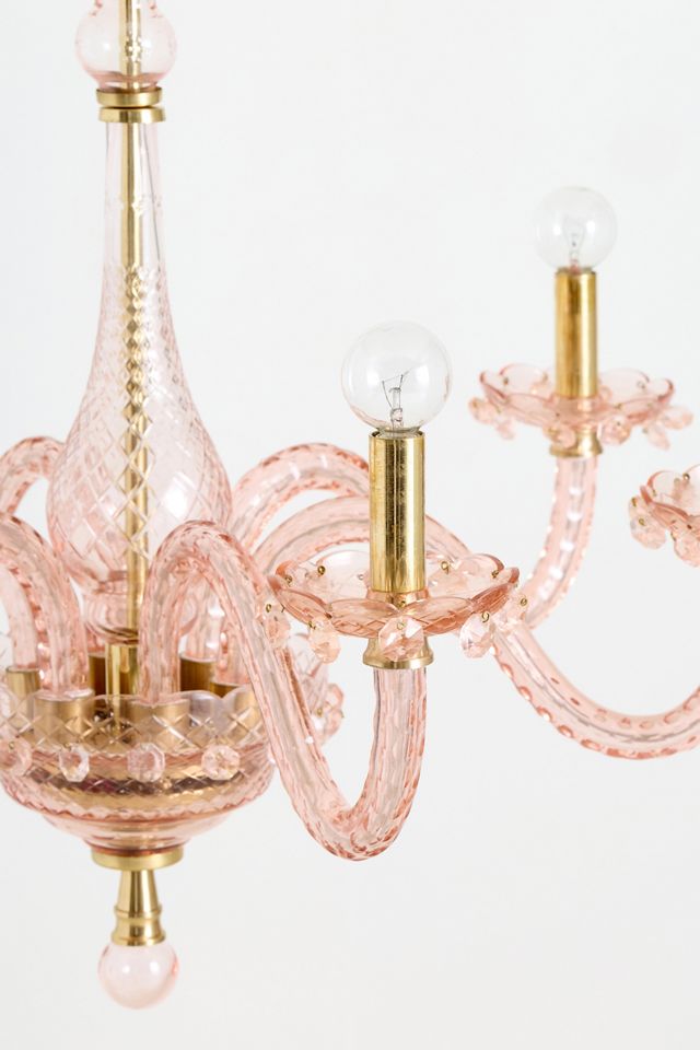 Venetian Inspired Colored Glass 6-Arm Chandelier #2