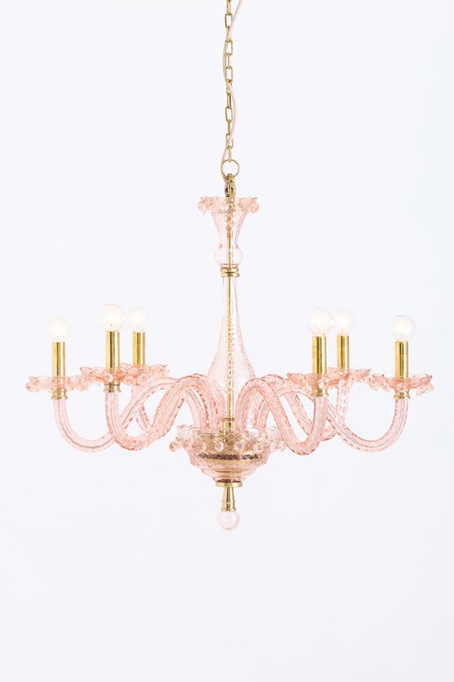 Venetian Inspired Colored Glass 6-Arm Chandelier #1