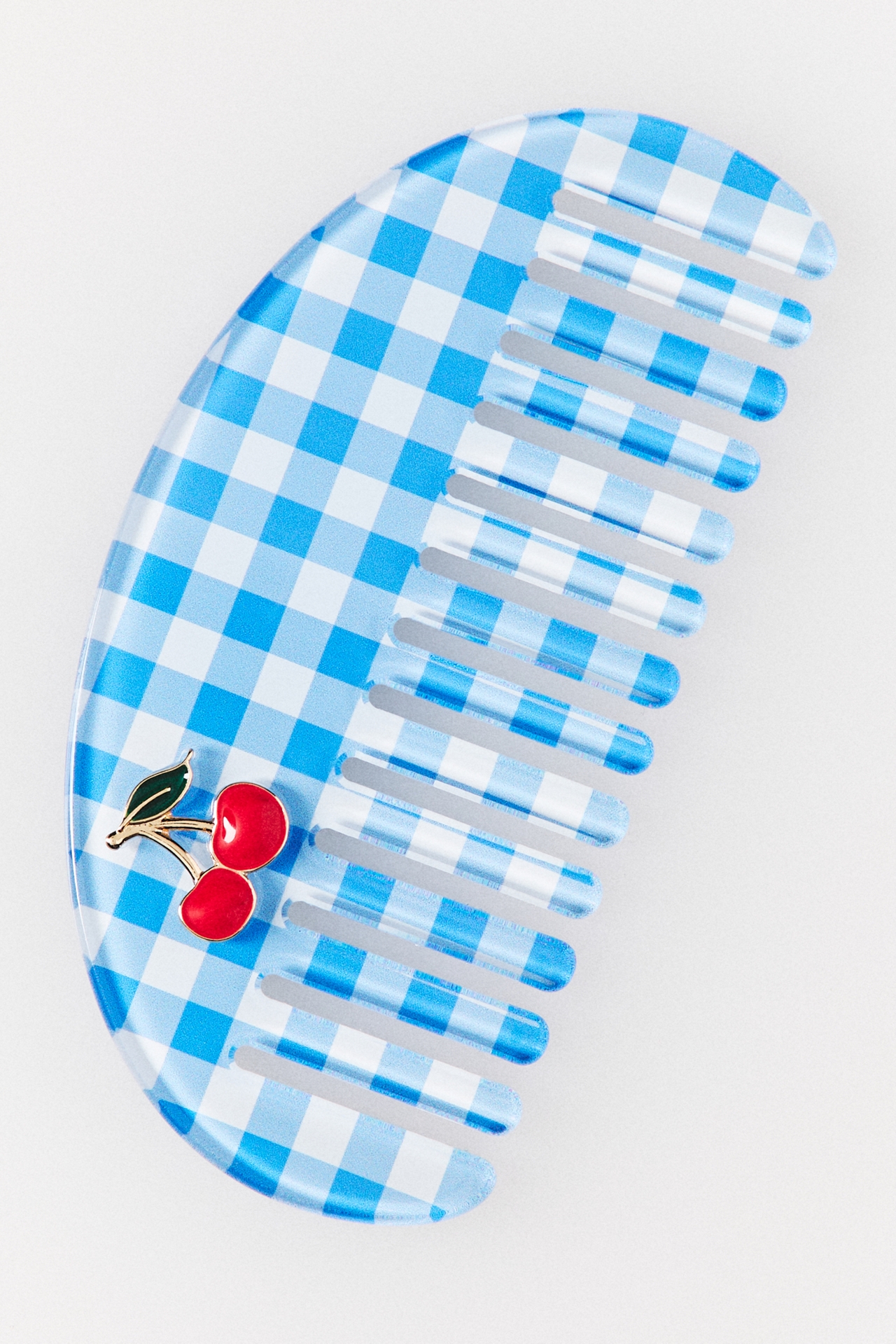 Picnic Collection Gingham Comb With Cherry Gem