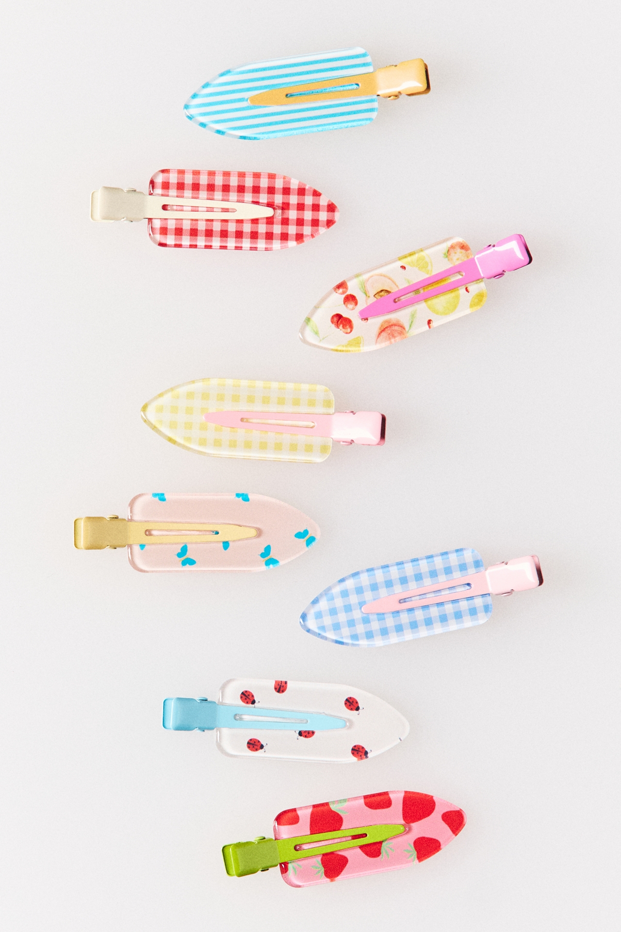 Picnic Collection Printed Crease-Free Clips, Set of 8