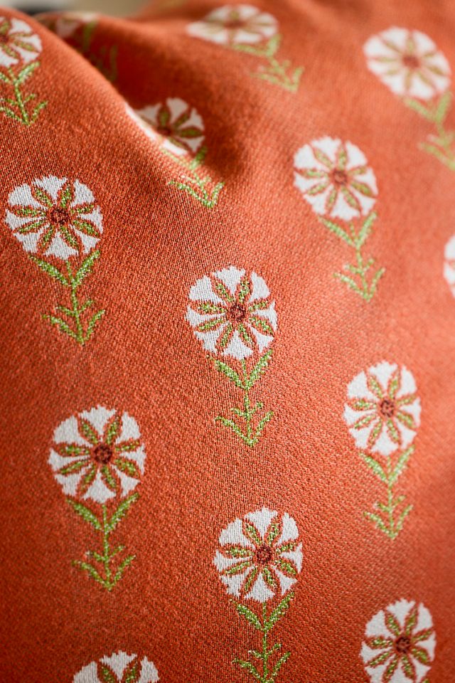 Sunbrella® Tangerine Floral Outdoor Pillow #1