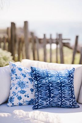 Sunbrella® School of Fish Outdoor Pillow