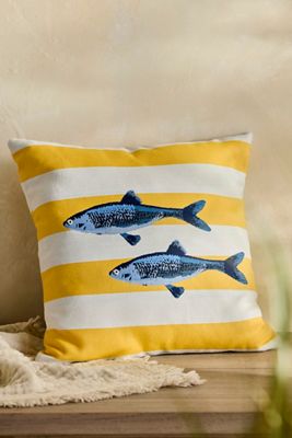 Sunbrella® Capri Fish Outdoor Pillow