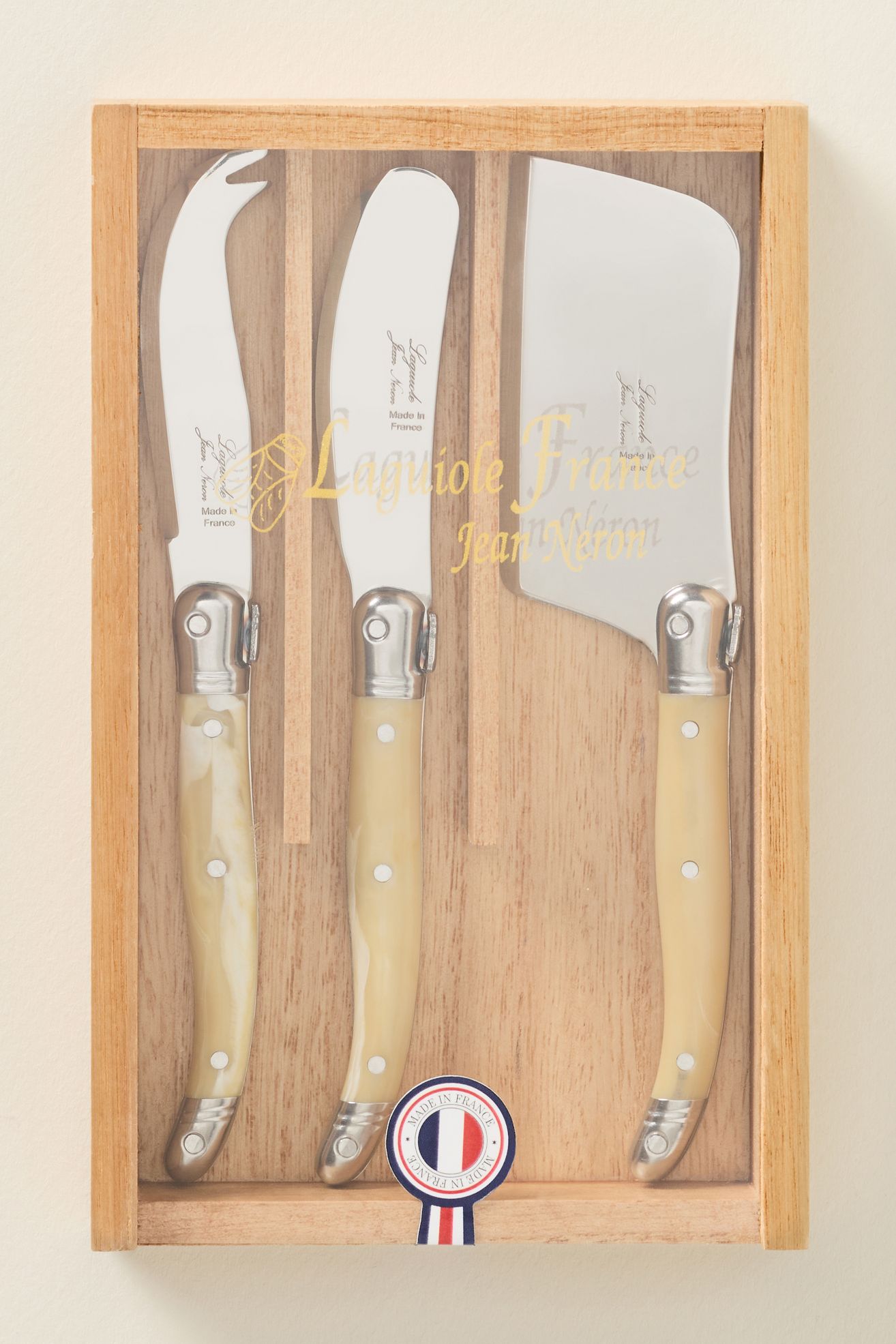 Laguiole Cheese Knives, Set of 3 - Light Sand, Set Of 3