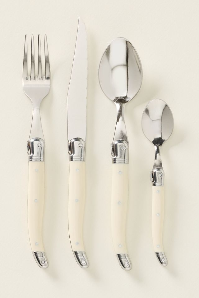 Laguiole 24-Piece Boxed Ivory Flatware Set #2