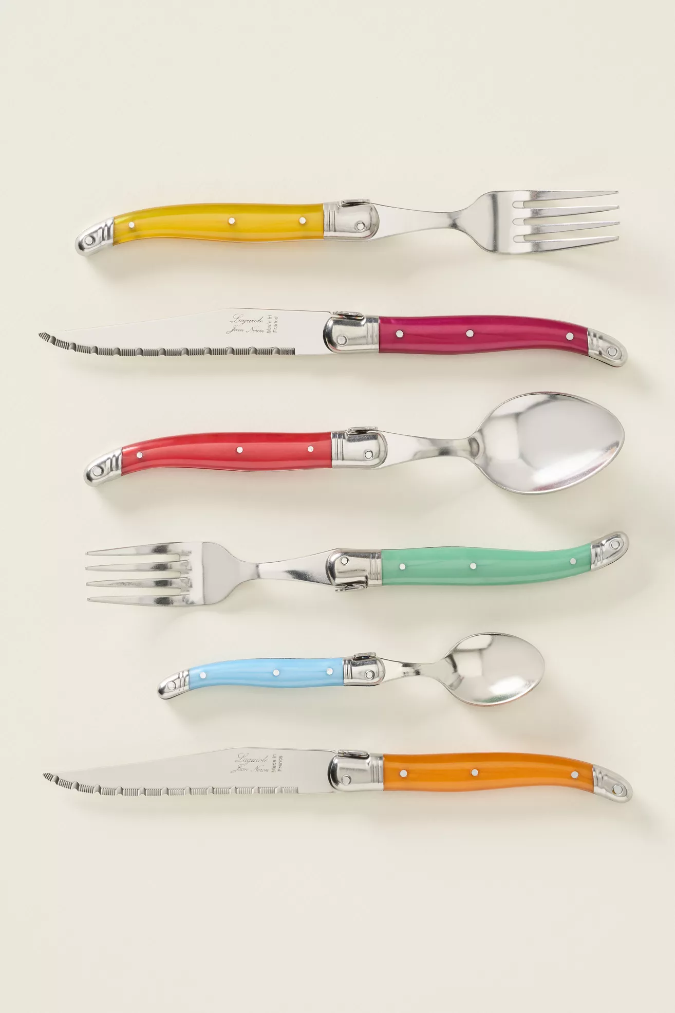 Laguiole 24-Piece Platine Rainbow Flatware Set - thumbnail 2
