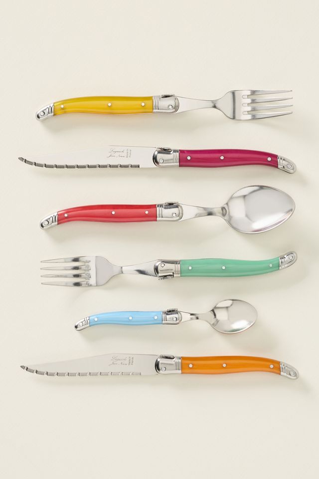 Laguiole 24-Piece Platine Rainbow Flatware Set #1