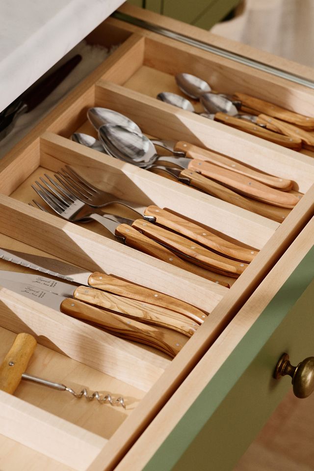 Laguiole 24-Piece Olivewood Flatware Set | AnthroHome