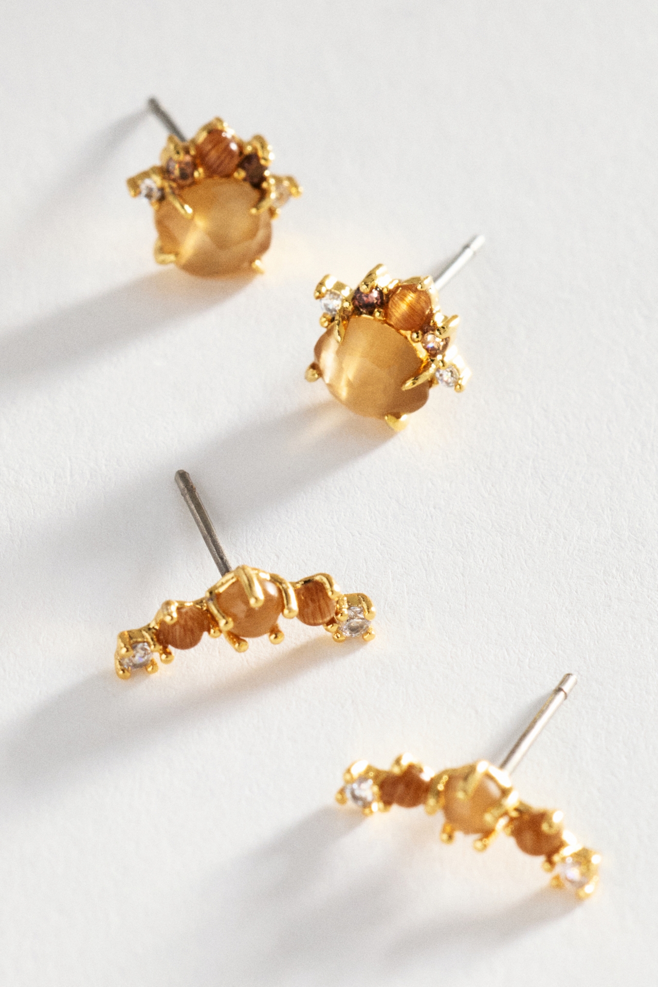 Petite Crystal Post Earrings, Set of 2