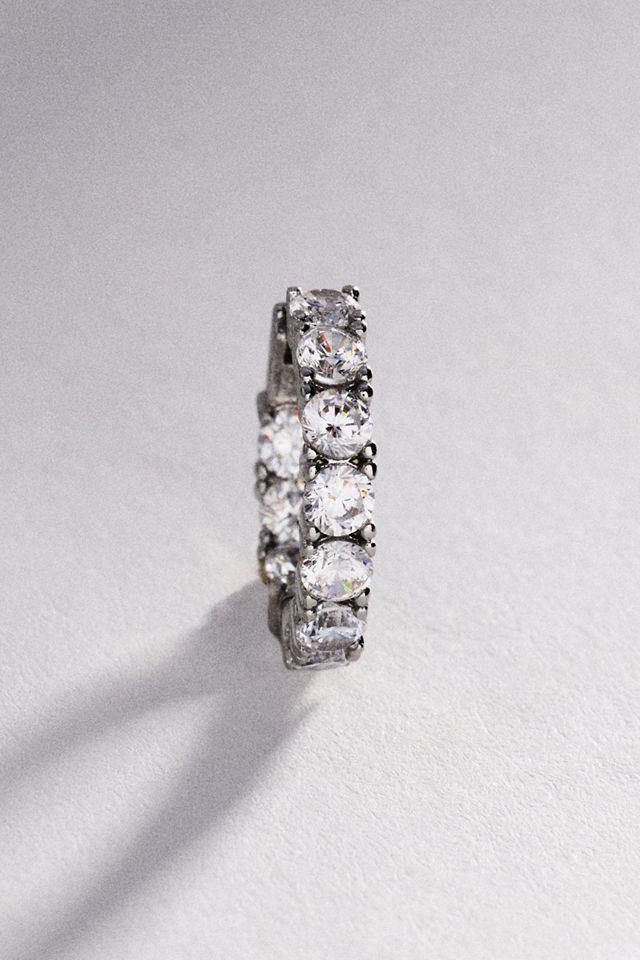 Crystal Tennis Huggie Earrings #1