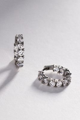 Crystal Tennis Huggie Earrings