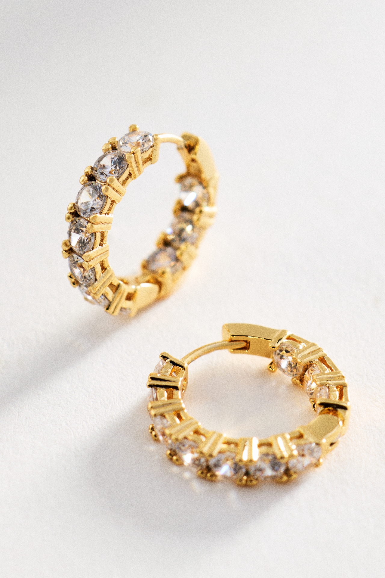 Crystal Tennis Huggie Earrings