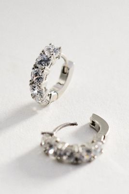 Crystal Tennis Huggie Hoop Earrings