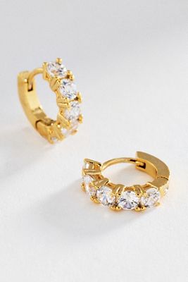 Crystal Tennis Huggie Hoop Earrings