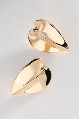 Boucles d'oreilles à tige en forme de cœur courbé