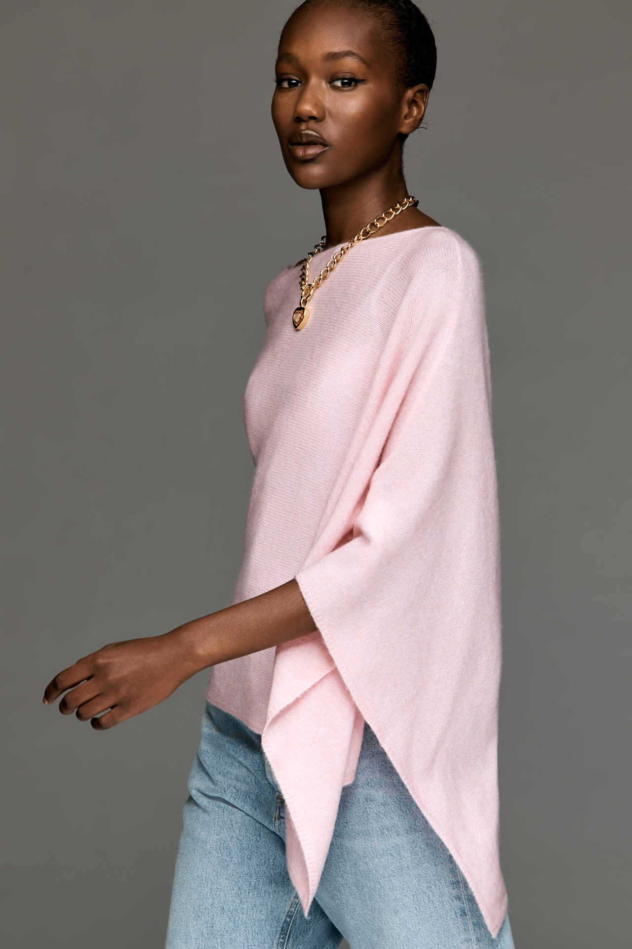 By Anthropologie Knit Asymmetric Poncho