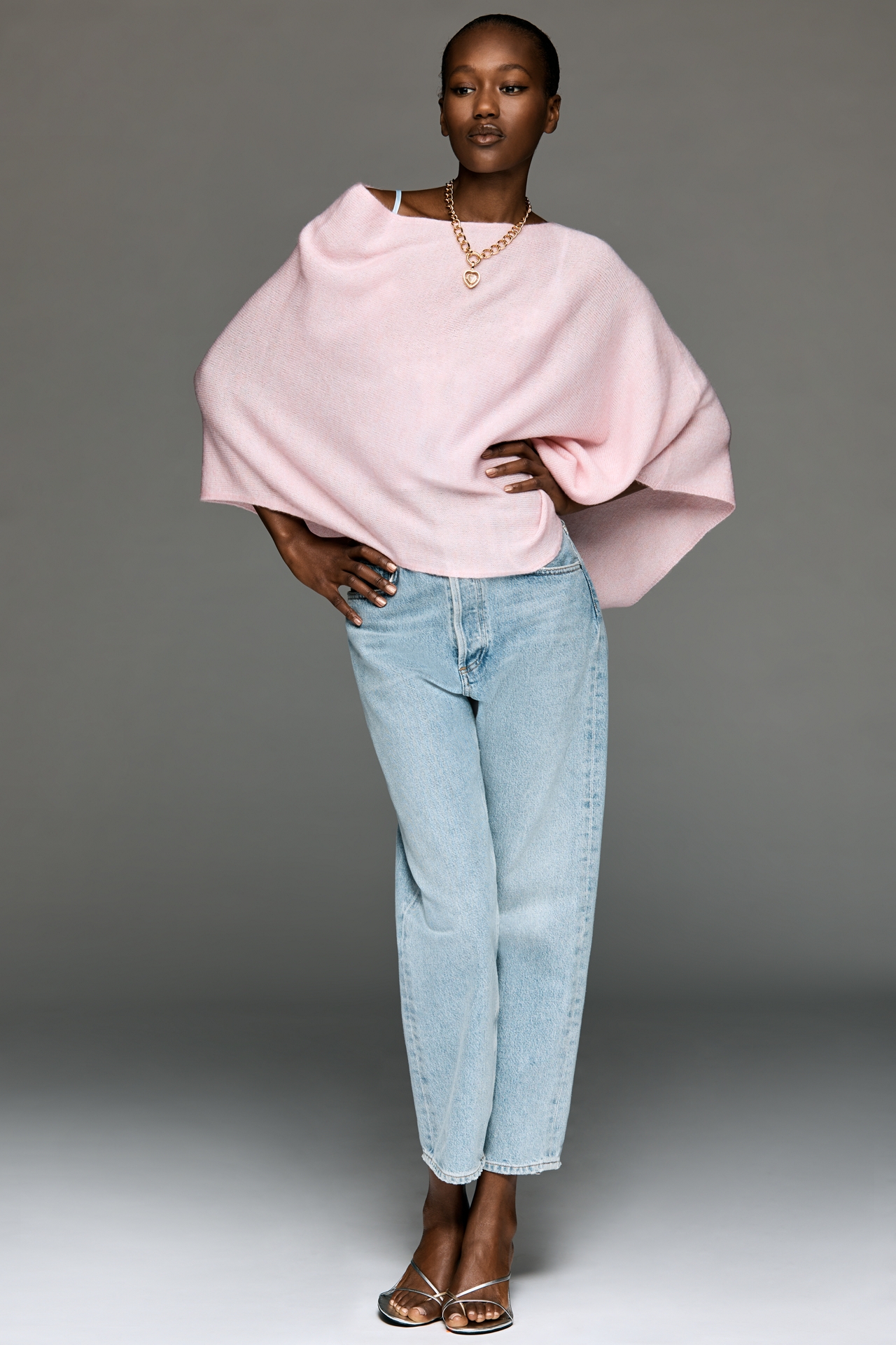 By Anthropologie Knit Asymmetric Poncho