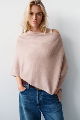 By Anthropologie Knit Asymmetric Poncho