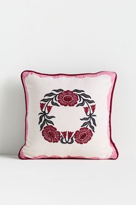 Penelope Cotton Embroidered Floral Pillow