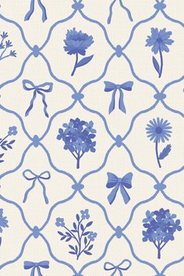 Ayara Something Blue Elegant Ribbon Wallpaper