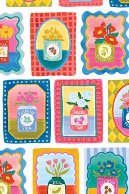 Ayara Pantry Staples Playful Kitchen Icon Wallpaper