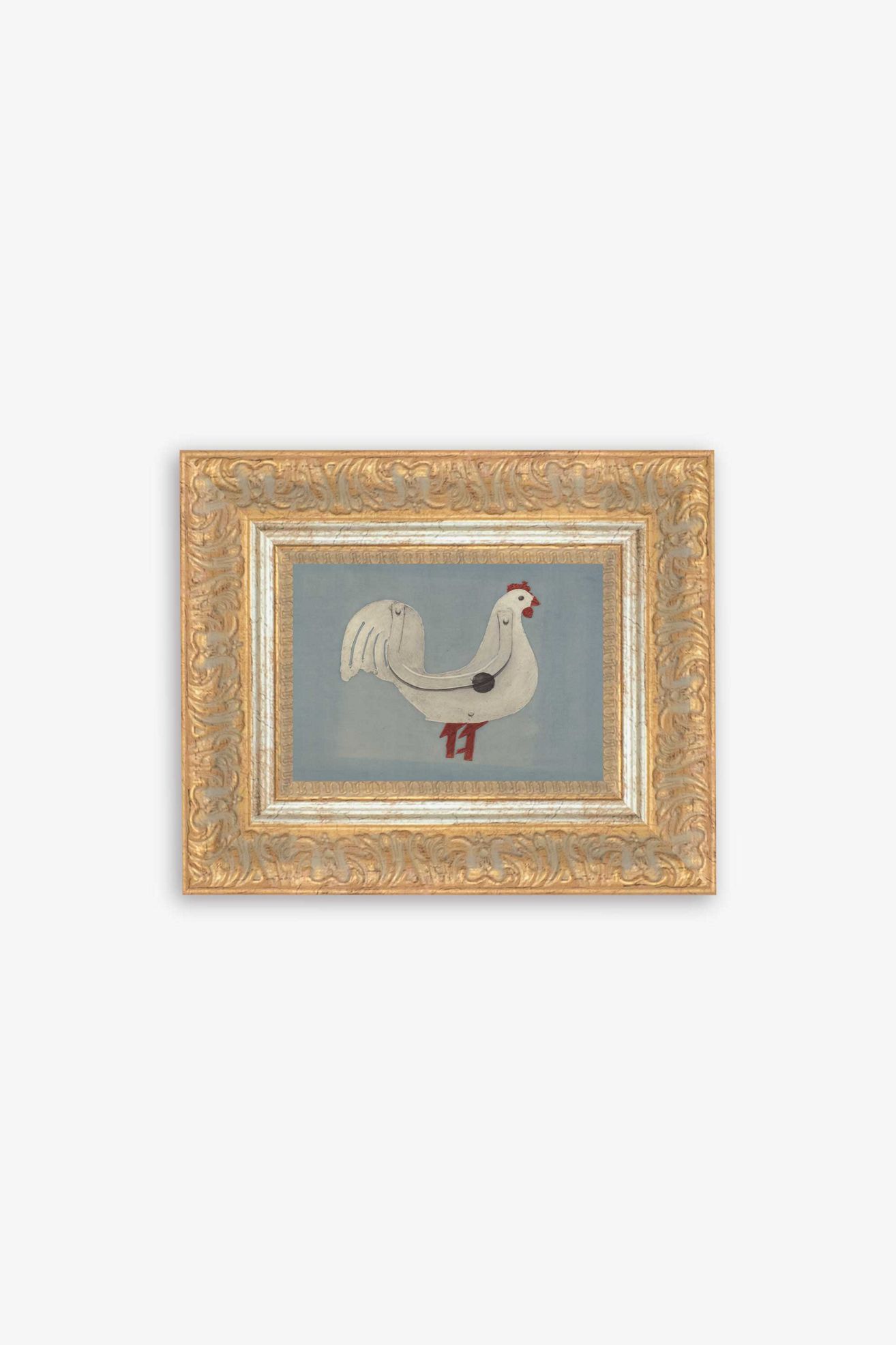 Chicken Weather Vane Wall Art - Blue, One Size