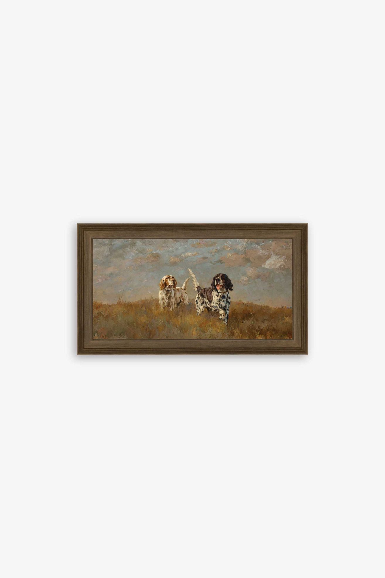 Two Hilltop Setters by Percival Rousseau Wall Art - Brown, One Size