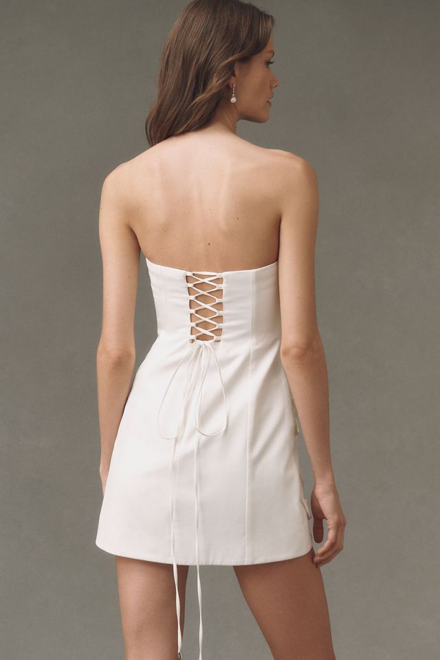BHLDN 3D Floral Satin Mini Dress #1