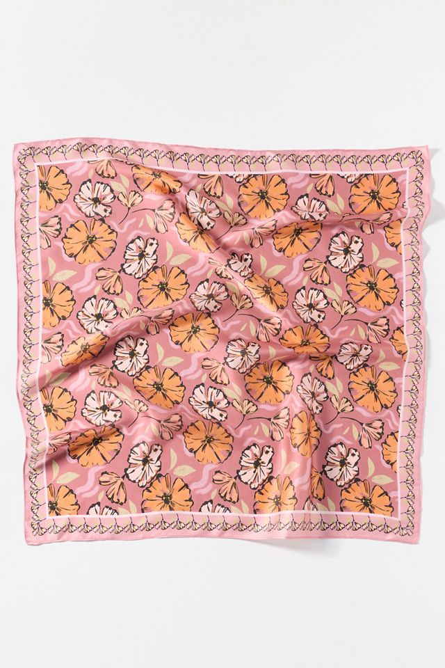Foulard pour cheveux imprimé floral géométrique #2