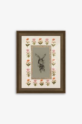 Rabbit with Floral Border Wall Art