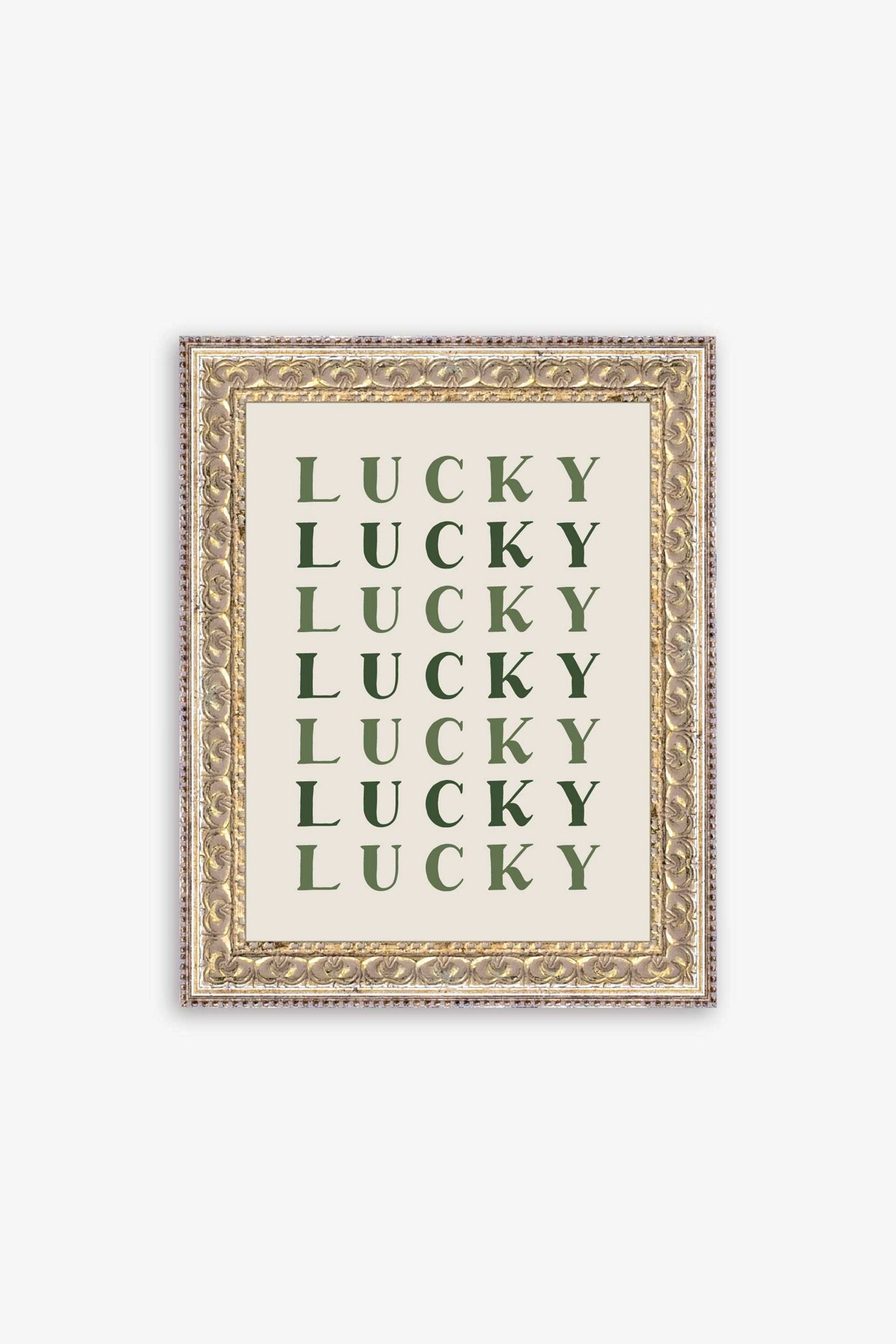 Lucky Lucky Lucky Wall Art - Green, Standard, One Size