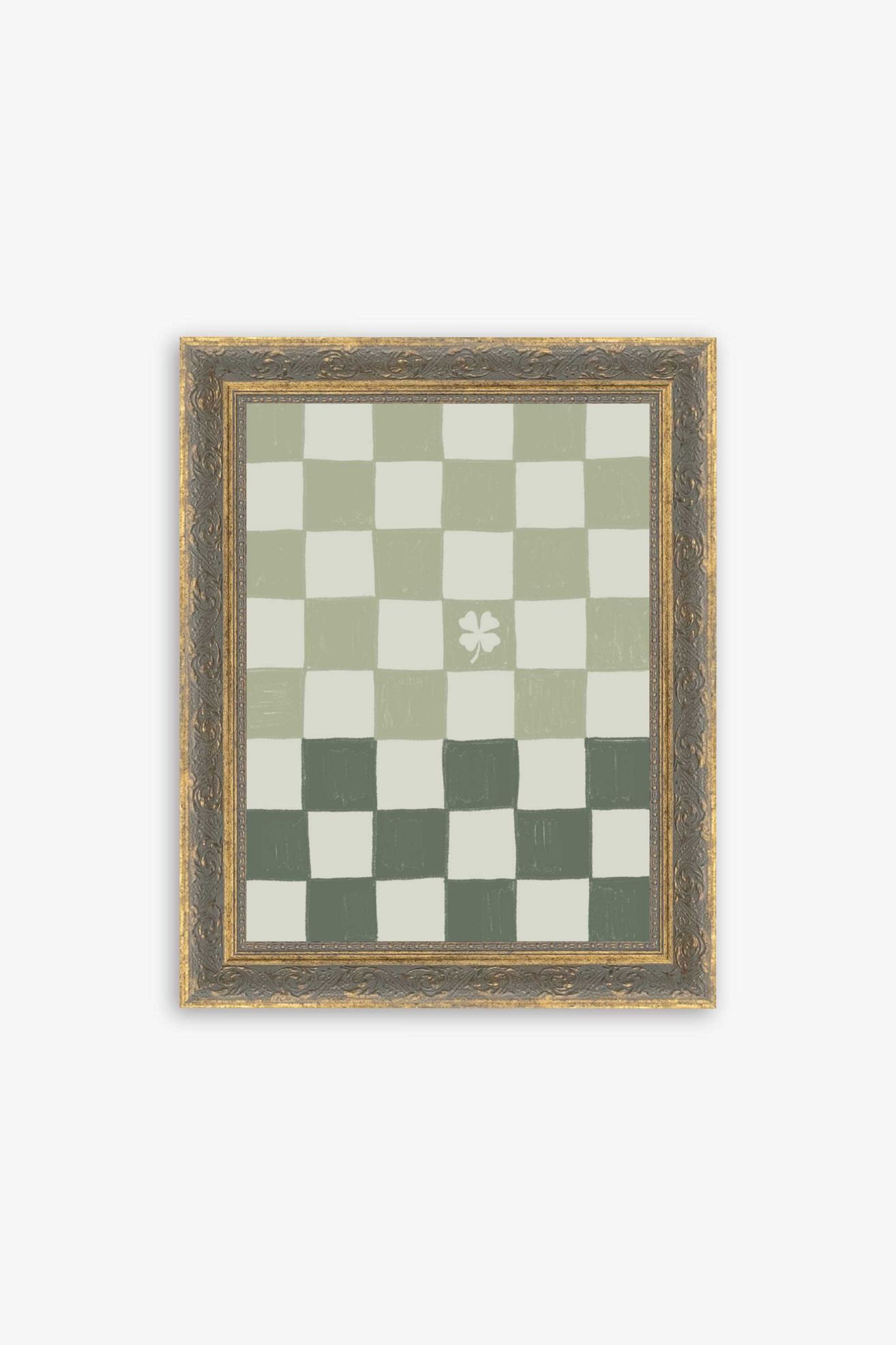 Green Checkered Wall Art - Green, One Size