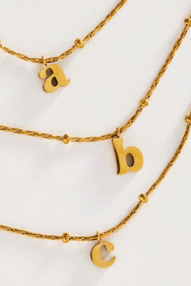 Water-Resistant Initial Pendant Necklace #1