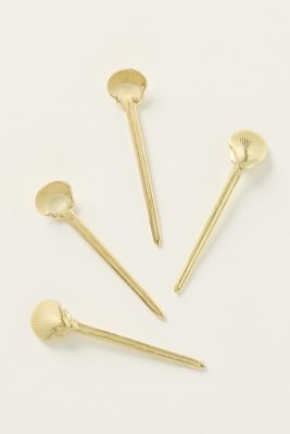 Shelton Metal Shell Cocktail Picks, Set of 4